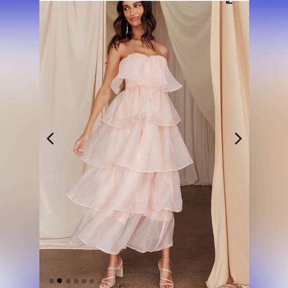 Bahati Pink Ruffle Midi Dress - Picture 2 of 6